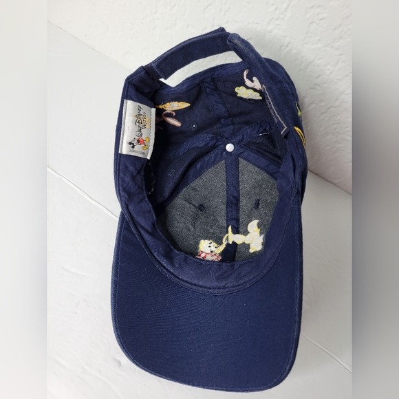 Walt Disney World Blue Vintage Winnie the Pooh Tigger Piglet Rabbit Hat Cap - Picture 6 of 10